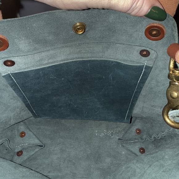 KMM & Co. MINI TOTE BAG ATLANTIC BLUE LEATHER CROSSBODY SHOULDER BAG TASSEL EUC - Picture 11 of 16